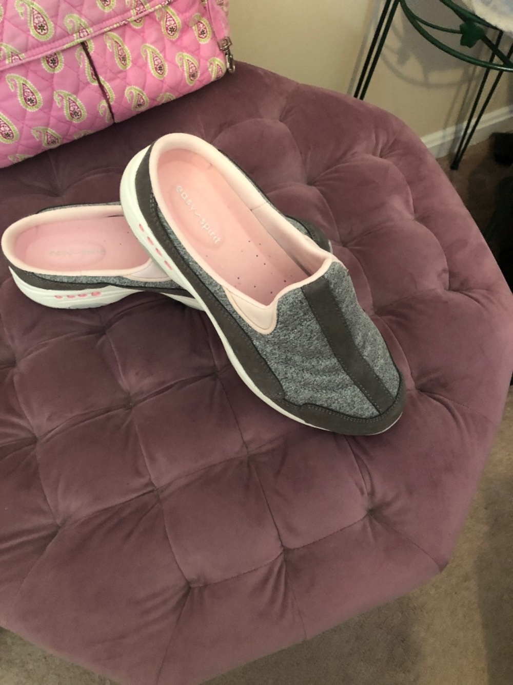 Easy Spirit TravelTime Comfort Slip-On Mule Medium Grey Women 8.5 NWOT